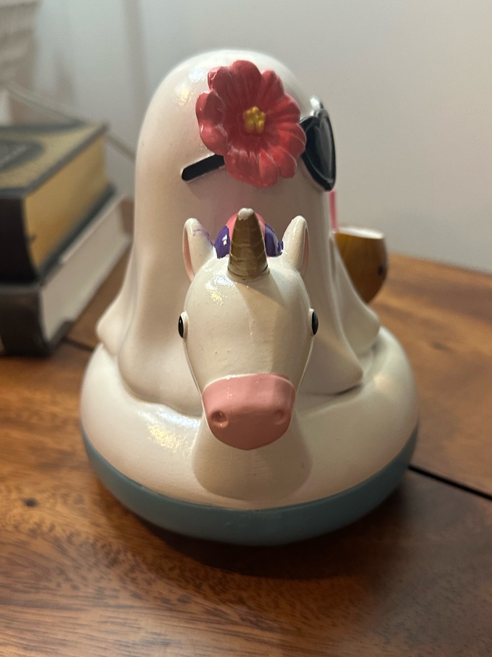 Ghost Unicorn Pool Float Halloween Figurine Tropical Decor - Picture 3 of 8